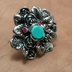 🌹Silvertone Vintage Adjustable Ring
